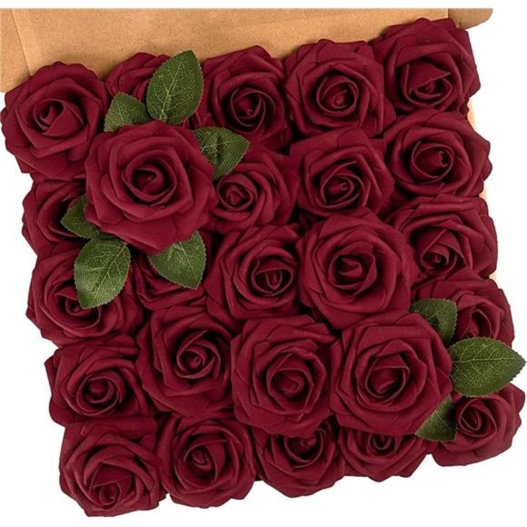 Artificial Flowers, 25Pcs Fake Flowers Roses Perfect for DIY Wedding Bouquets - Picture 1 of 6